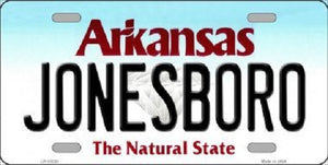 Jonesboro Arkansas Background Novelty Metal License Plate