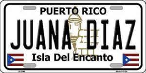 Juana Diaz Puerto Rico Metal Novelty License Plate