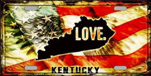 Kentucky Love Novelty Metal License Plate