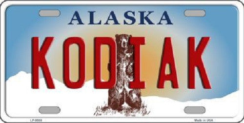 Kodiak Alaska State Background Novelty Metal License Plate