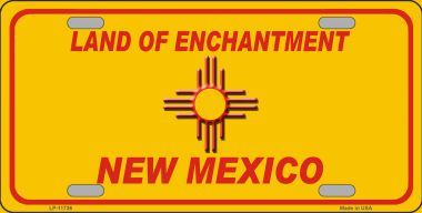 New Mexico Blank Yellow Novelty State License Plate