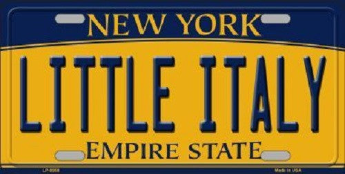 Little Italy New York Background Novelty Metal License Plate