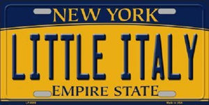Little Italy New York Background Novelty Metal License Plate