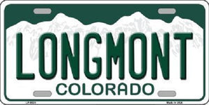 Longmont Colorado Background Novelty Metal License Plate
