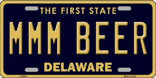 MMM Beer Delaware Novelty Metal License Plate
