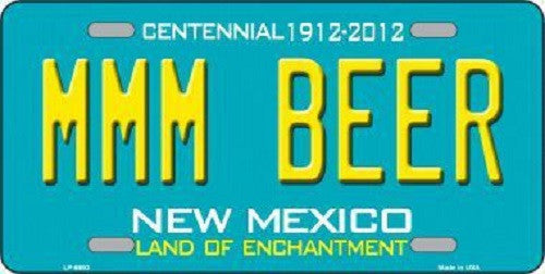 MMM Beer New Mexico Novelty Metal License Plate