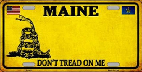 Maine Don't Tread On Me Novelty Metal License Plate