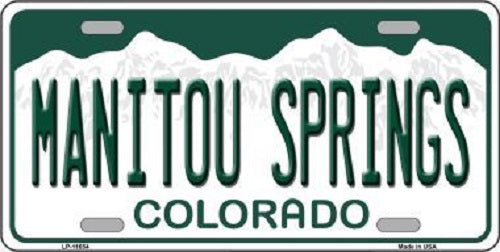 Manitou Springs Colorado Background Novelty License Plate