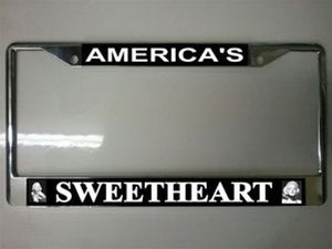 Marilyn America's Sweetheart Chrome License Plate Frame