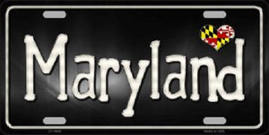 Maryland Flag Script Novelty Metal License Plate