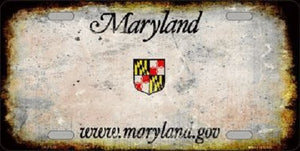 Maryland State Rusty Novelty Metal License Plate