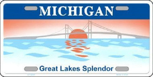 Michigan Background Novelty Metal License Plate