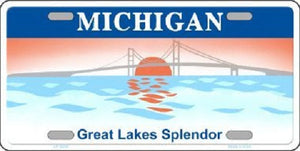 Michigan Background Novelty Metal License Plate