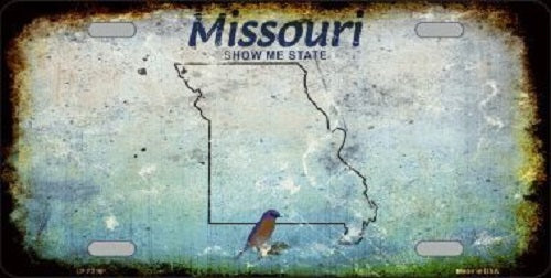 Missouri Background Rusty Novelty Metal License Plate