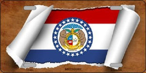 Missouri Flag Scroll Novelty Metal License Plate