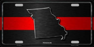 Missouri Thin Red Line Novelty Metal License Plate