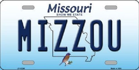 Mizzou Missouri Background Novelty Metal License Plate