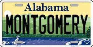 Montgomery Alabama Background Novelty Metal License Plate