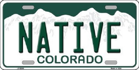 Native Colorado Background Novelty Metal License Plate