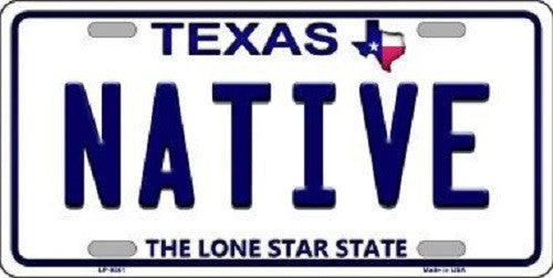 Native Texas Background Novelty Metal License Plate