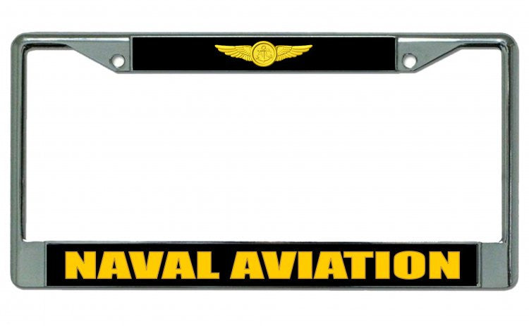 Naval Aviation Chrome License Plate Frame