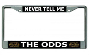 Never Tell Me The Odds Star Wars Chrome License Plate Frame