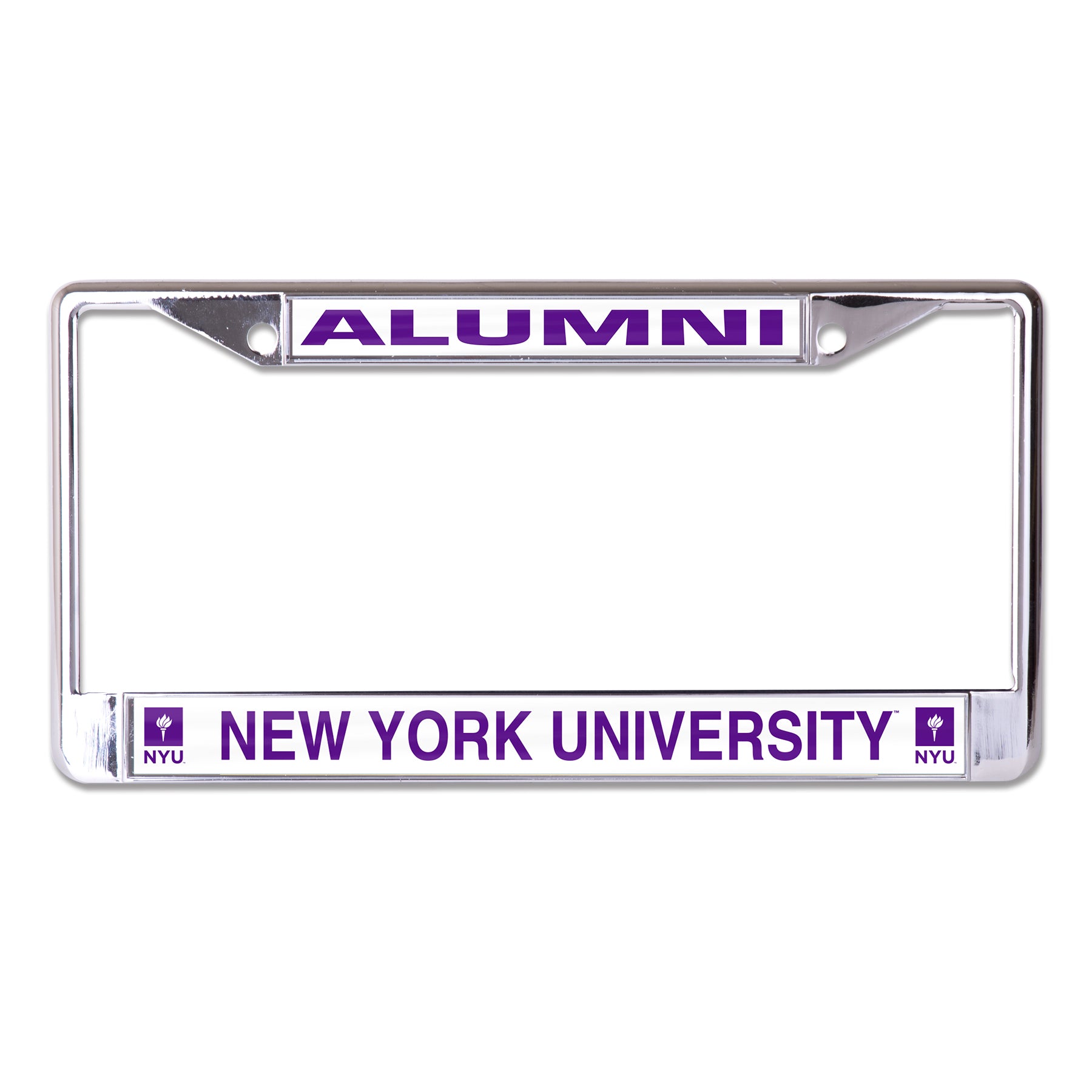 NYU Alumni Chrome License Plate Frame