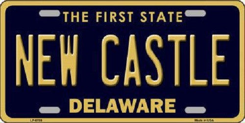 New Castle Delaware Novelty Metal License Plate