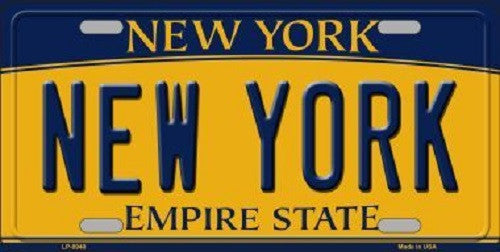New York Background Novelty Metal License Plate