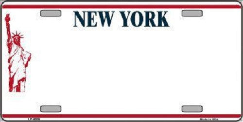 New York Novelty State Background Blank Metal License Plate