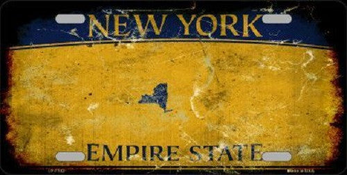New York State Background Rusty Novelty Metal License Plate