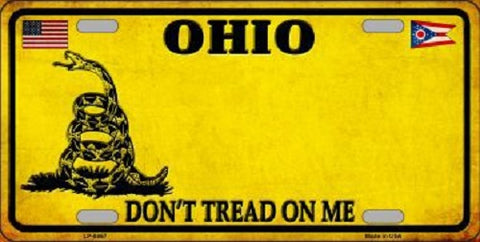 Ohio Dont Tread On Me Novelty Metal License Plate