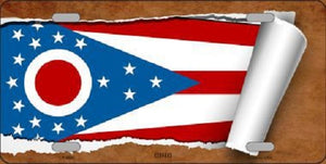 Ohio Flag Scroll Novelty Metal License Plate
