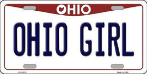 Ohio Girl Ohio Background Novelty Metal License Plate