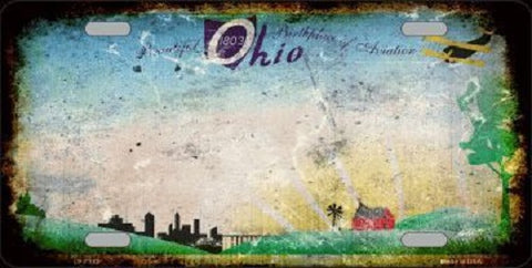 Ohio State Rusty Novelty Metal License Plate