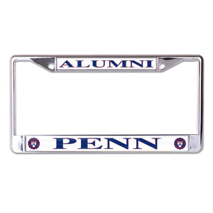 University of Pennsylvania Alumni On White Chrome License Plate Frame