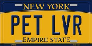 Pet Lvr New York Background Novelty Metal Novelty License Plate