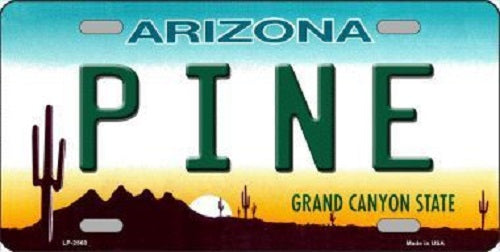 Pine Arizona Metal Novelty License Plate