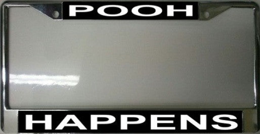 Pooh Happens Chrome License Plate Frame