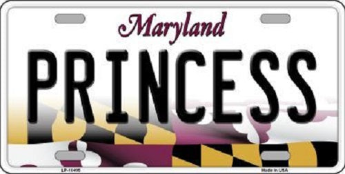 Princess Maryland Metal Novelty License Plate