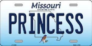 Princess Missouri Background Novelty Metal License Plate