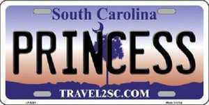 Princess South Carolina Novelty Metal License Plate