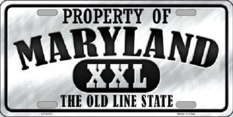 Property Of Maryland Novelty Metal License Plate