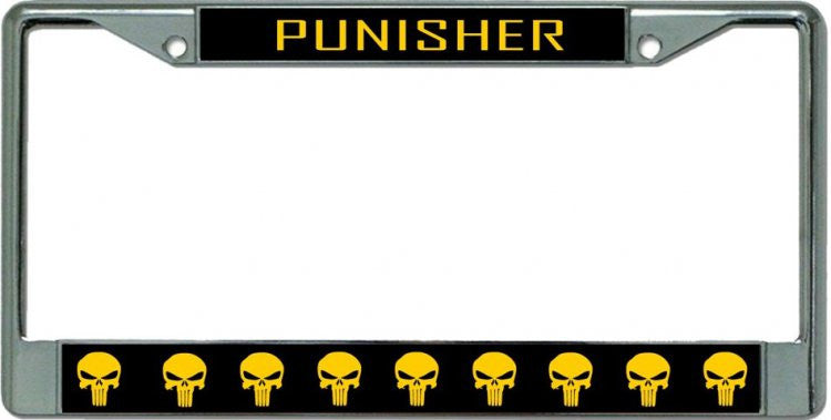 Punisher Chrome License Plate Frame