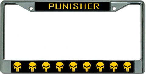 Punisher Chrome License Plate Frame