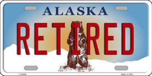Retired Alaska State Background Novelty Metal License Plate