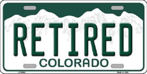 Retired Colorado Background Novelty Metal License Plate