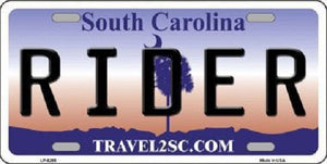 Rider South Carolina Novelty Metal License Plate