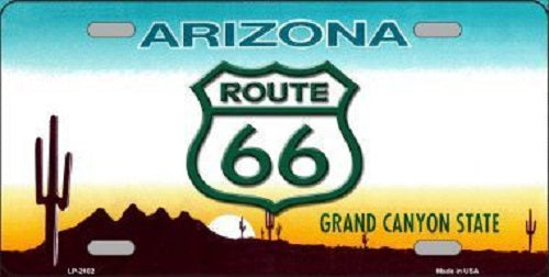 Route 66 Arizona Metal Novelty License Plate