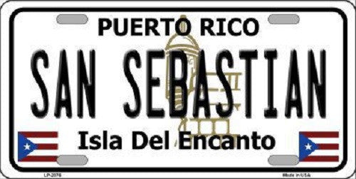 San Sebastian Puerto Rico Metal Novelty License Plate